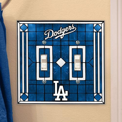 Los Angeles Dodgers Glass Double Switch Plate Cover