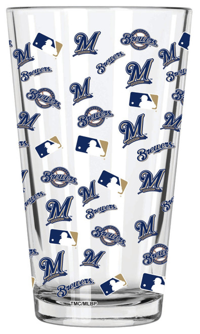 Milwaukee Brewers 16 oz. All Over Print Pint Glass