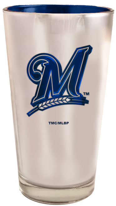 Milwaukee Brewers 16 oz. Electroplated Pint Glass