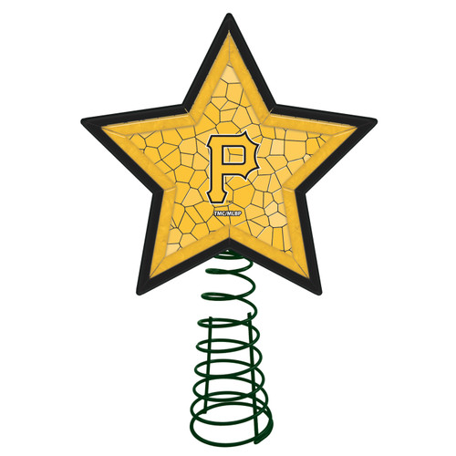 Pittsburgh Pirates Light Up Art Glass Mosaic Tree Topper