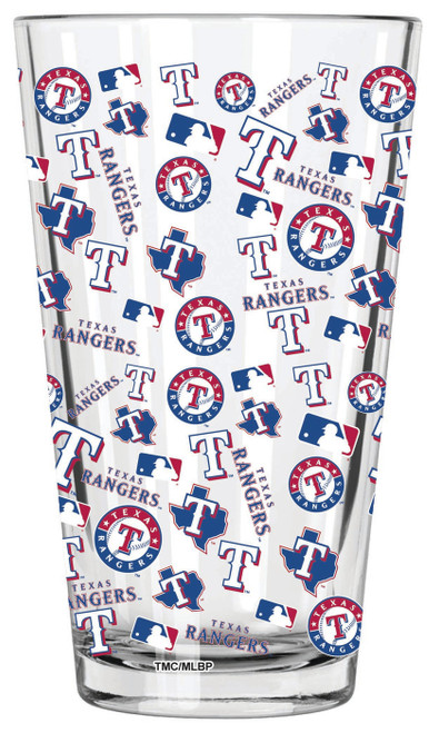 Texas Rangers 16 oz. All Over Print Pint Glass