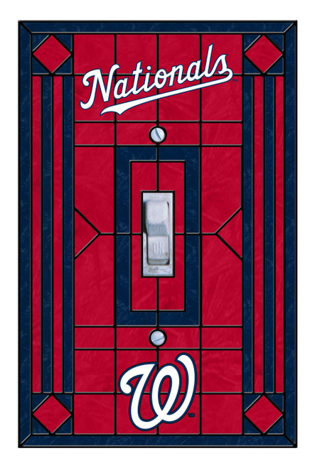 Washington Nationals Glass Single Light Switch Plate Cover