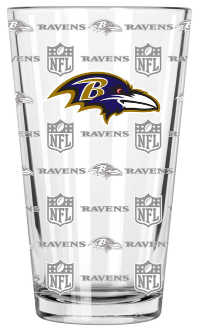 Baltimore Ravens 16 oz. Sandblasted Pint Glass