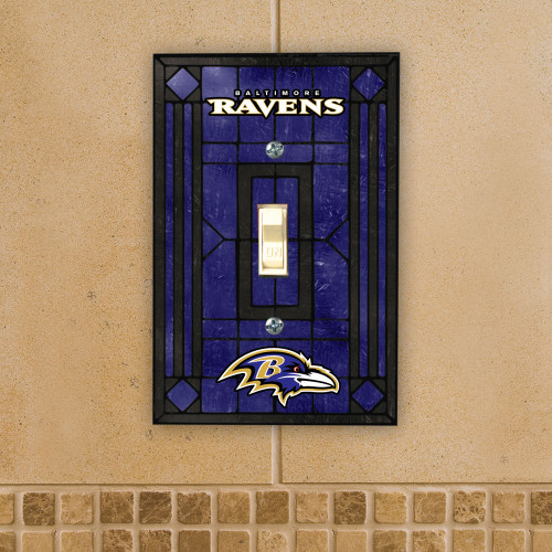 Baltimore Ravens Glass Single Light Switch Plate Cover