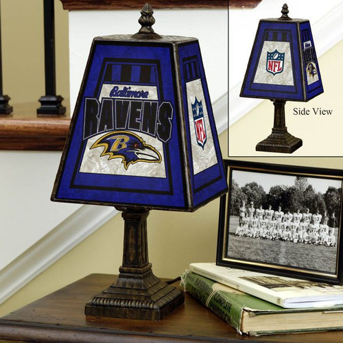 Baltimore Ravens Art Glass Table Lamp