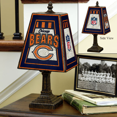 Chicago Bears NFL Hand-Painted Art Glass Table Lamp