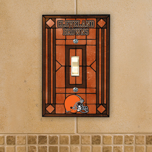 Cleveland Browns Glass Single Light Switch Plate Cover