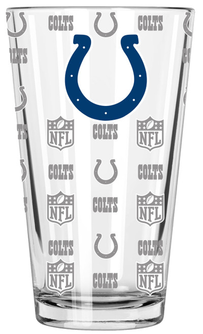 Indianapolis Colts 16 oz. Sandblasted Pint Glass