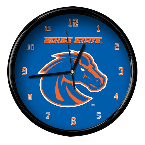 Boise State Broncos Black Rim Clock