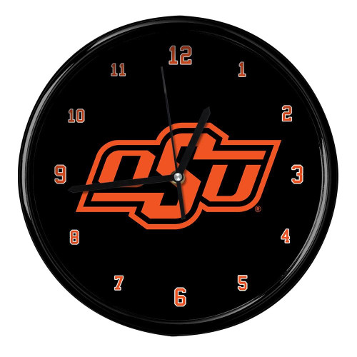Oklahoma State Cowboys Black Rim Clock
