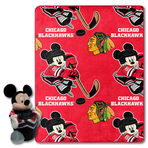 Chicago Blackhawks Mickey Hugger Pillow & Blanket Set