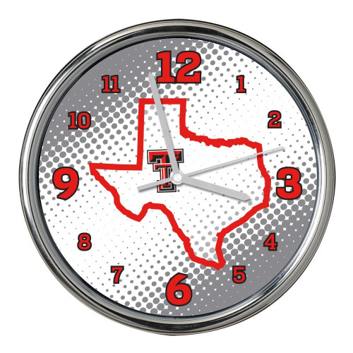 Texas Tech Red Raiders State of Mind Chrome Clock