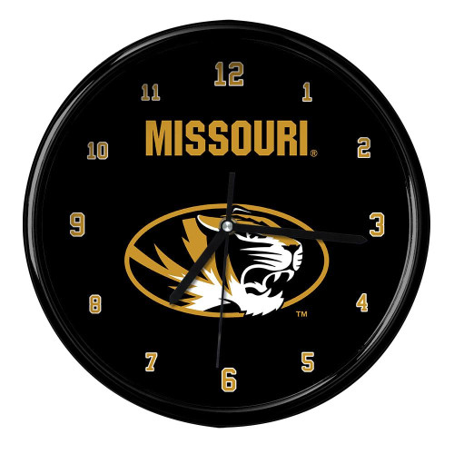 Missouri Tigers Black Rim Clock