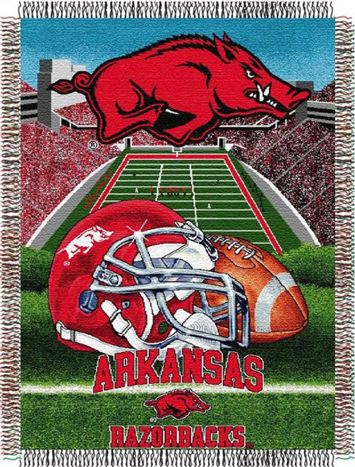 Arkansas Razorbacks NCAA Woven Tapestry Throw Blanket
