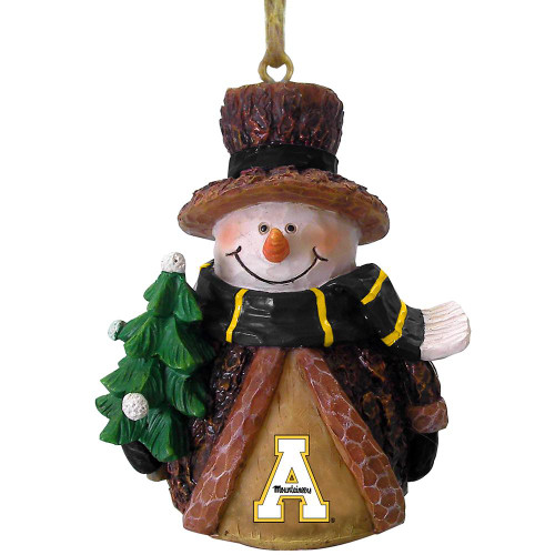 Appalachian State Mountaineers Bark Snowman Ornament