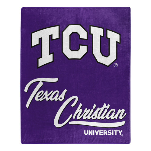 Texas Christian Horned Frogs Signature Raschel Throw Blanket