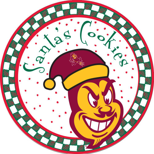 Arizona State Sun Devils Santa Ceramic Cookie Plate