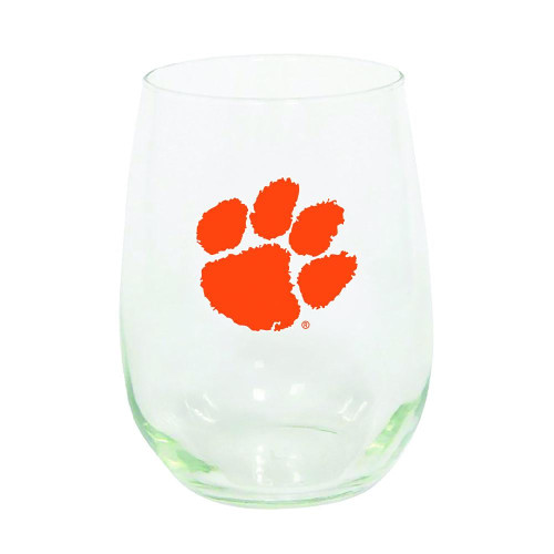 Clemson Tigers 15 oz. Stemless Wine Glass