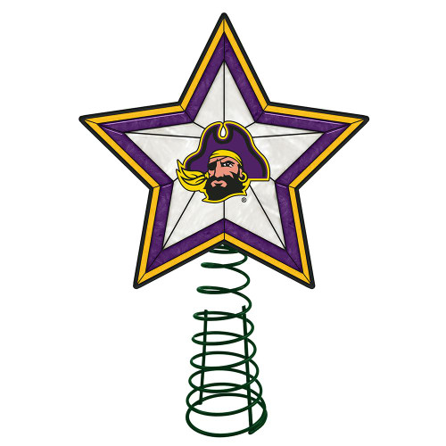 East Carolina Pirates Art Glass Tree Topper