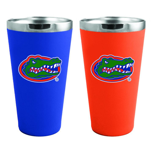Florida Gators 2 Pack Team Color Stainless Steel Pint Glass