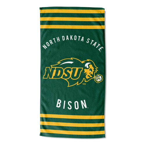 North Dakota State Bison Stripes Beach Towel