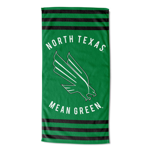 North Texas Mean Green Stripes Beach Towel