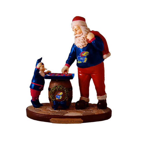 Kansas Jayhawks Checkerboard Santa