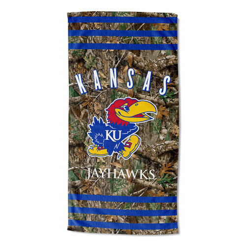 Kansas Jayhawks Real Tree Beach Towel