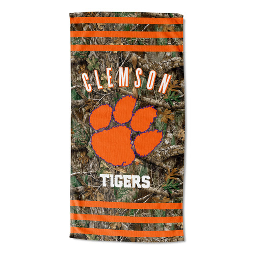 Clemson Tigers Real Tree Beach Towel