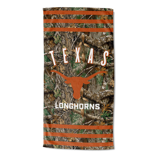 Texas Longhorns Real Tree Beach Towel
