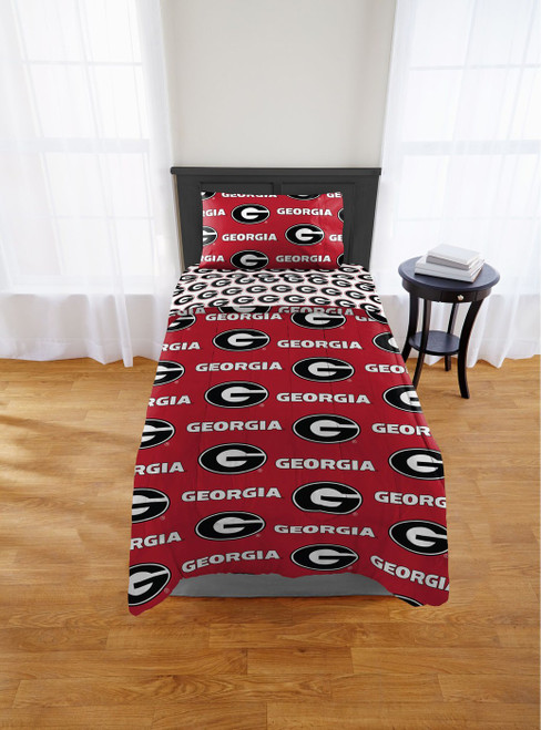 Georgia Bulldogs Rotary Twin Bed in a Bag Set