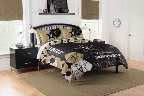 Vanderbilt Commodores Hexagon Full/Queen Comforter & Shams Set