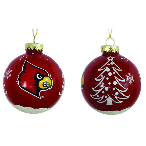 Louisville Cardinals Glass Tree Ball Ornament