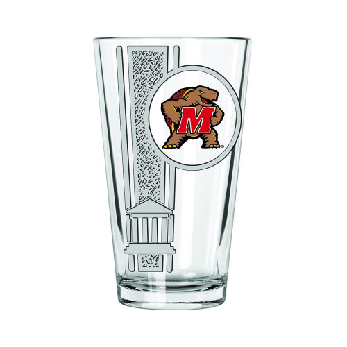 Maryland Terrapins 16 oz. Etched Decal Pint