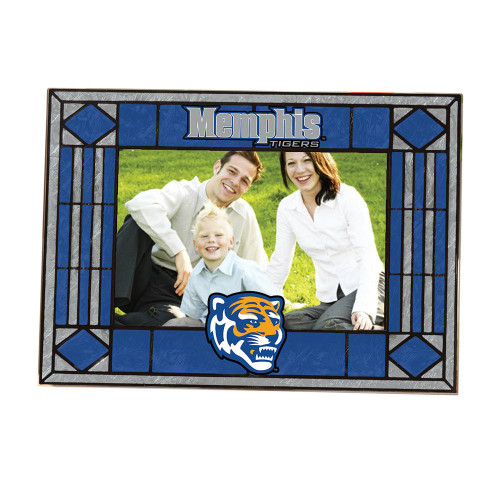 Memphis Tigers Art Glass Horizontal Picture Frame