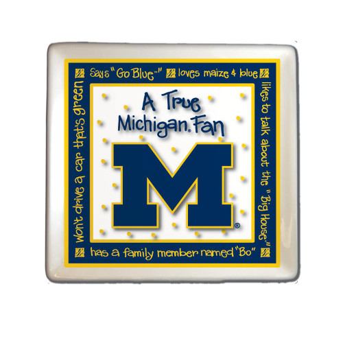 Michigan Wolverines True Fan Square Plate