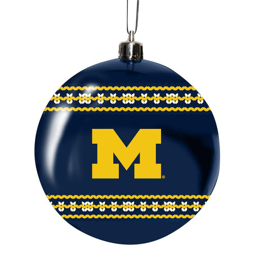 Michigan Wolverines Sweater Ball Ornament