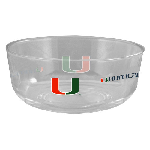 Miami Hurricanes Glass Serving Bowl