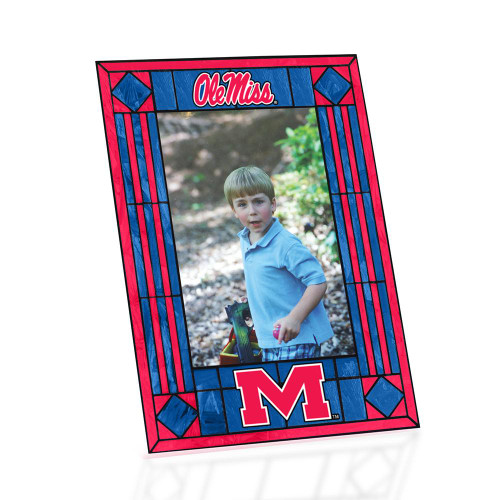 Mississippi Rebels Art Glass Picture Frame