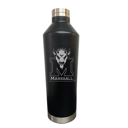 Marshall Thundering Herd 26 oz. Black Etched Bottle