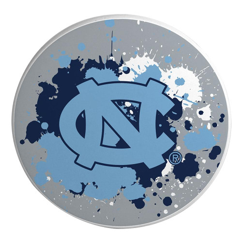 North Carolina Tar Heels Paint Splatter Coaster