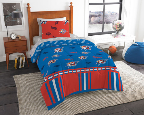 Oklahoma City Thunder Rotary Twin Bed in a Bag Set