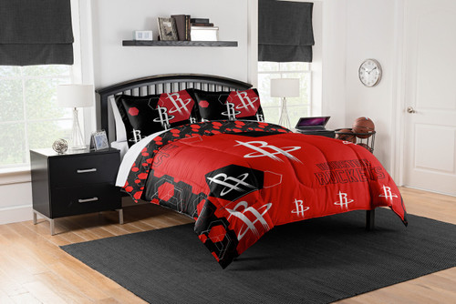 Houston Rockets Hexagon Full/Queen Comforter & Shams Set