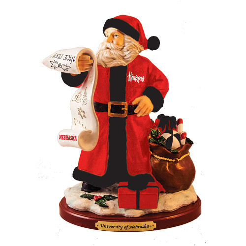 Nebraska Cornhuskers Naughty Nice List Santa Figurine