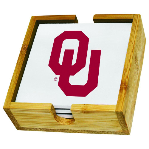 Oklahoma Sooners Team Logo Square Coaster Set