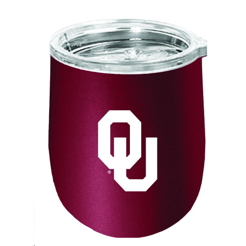 Oklahoma Sooners Matte Stainless Steel Stemless Wine Glass
