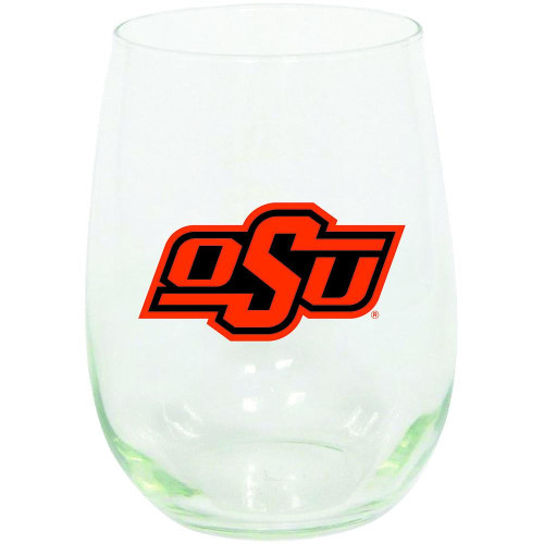 Oklahoma State Cowboys 15 oz. Stemless Wine Glass