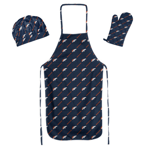 Denver Broncos Apron, Mitt, and Chef Hat