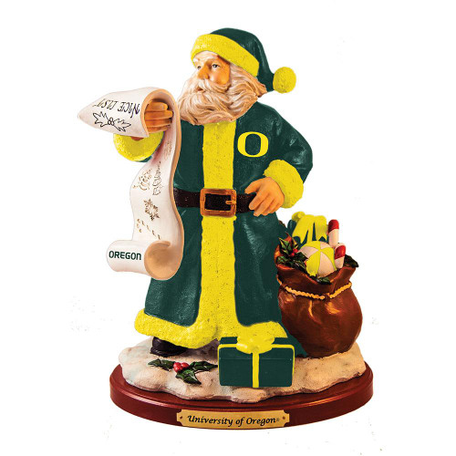 Oregon Ducks Naughty Nice List Santa Figurine