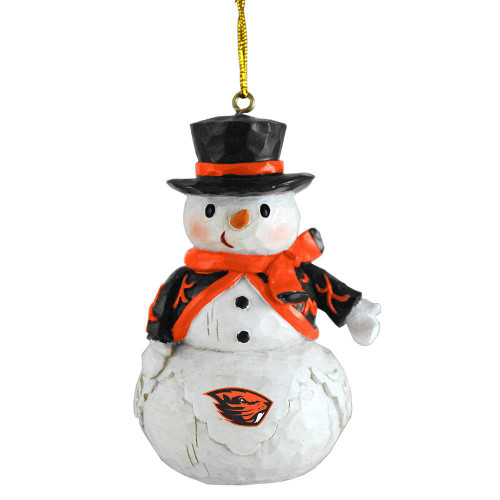 Oregon State Beavers Woodland Snowman Ornament